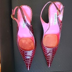 Charles David Womens Heeled Burgandy Shoes Size 9.5